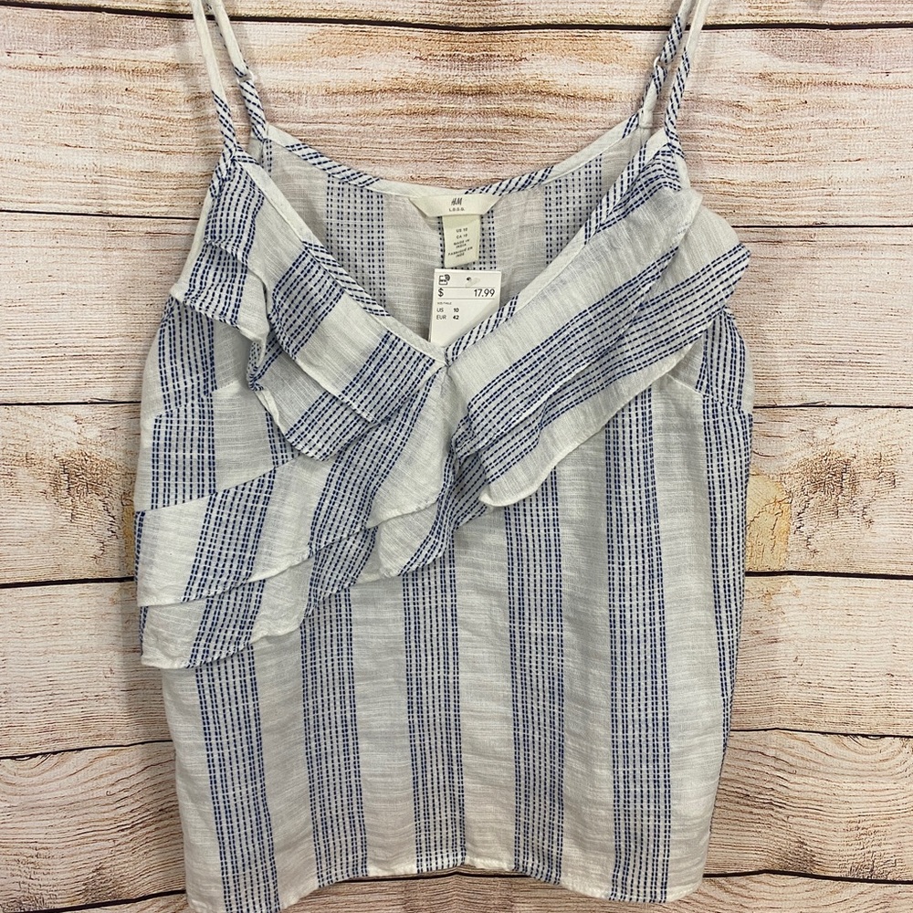 H&M spaghetti strap & ruffle top